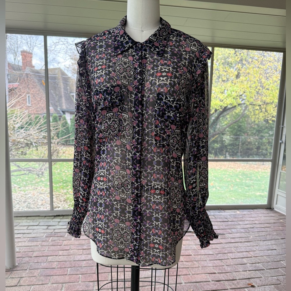 Miss Los Angeles Sheer Floral Blouse